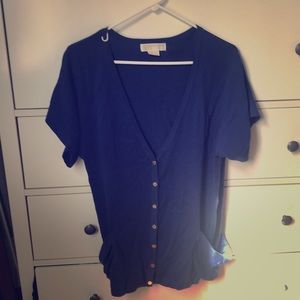 Michael Kors short sleeve button front sweater